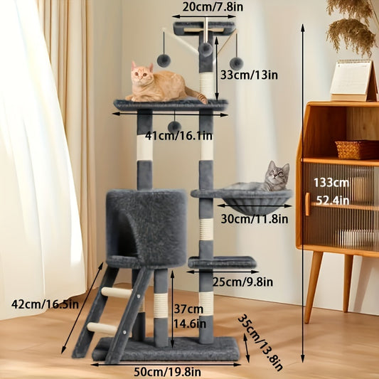 Rascador Premium: Torre Estable para Gatos con Nido Invierno